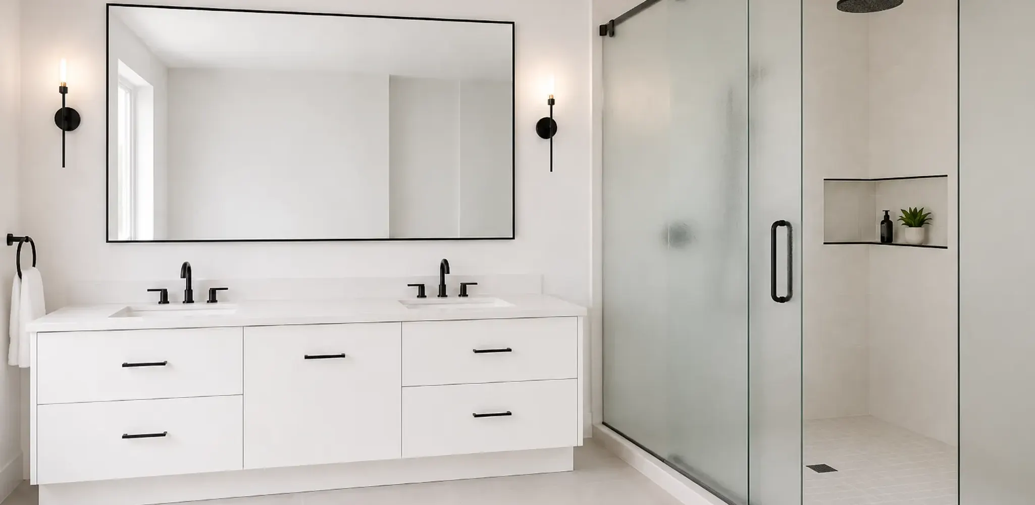A finished bathroom remodel in Tampa Bay