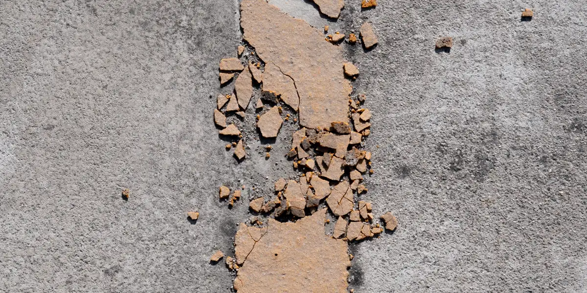 Close up of a cracked concrete surface, driveway cost