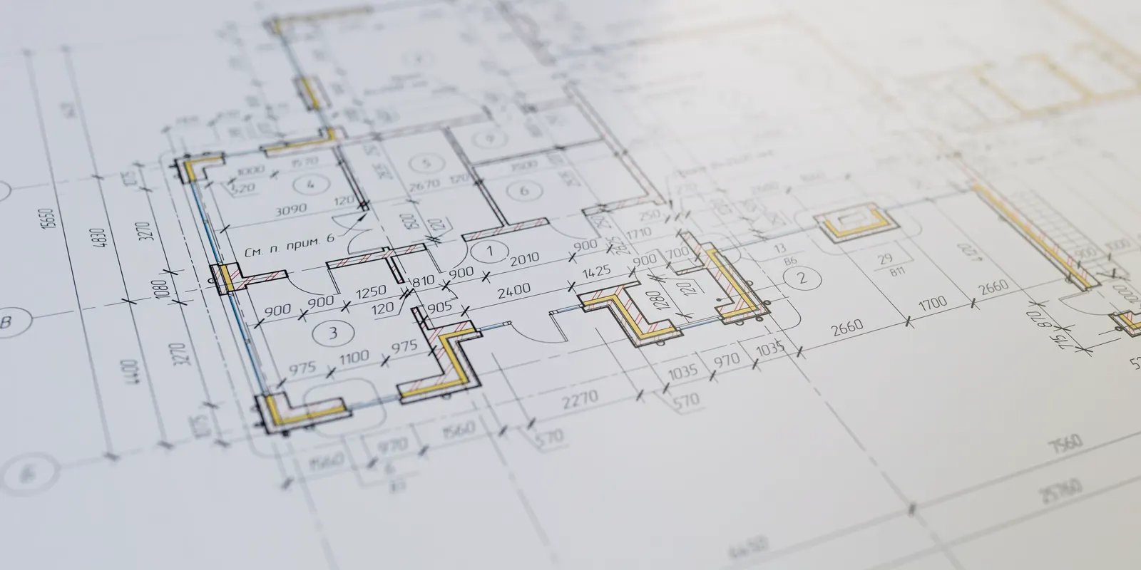 A close up of an architectural floor plan with the rooms drawn, in-law suite conversion